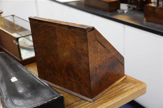 A Victorian walnut stationery cabinet, 15in.